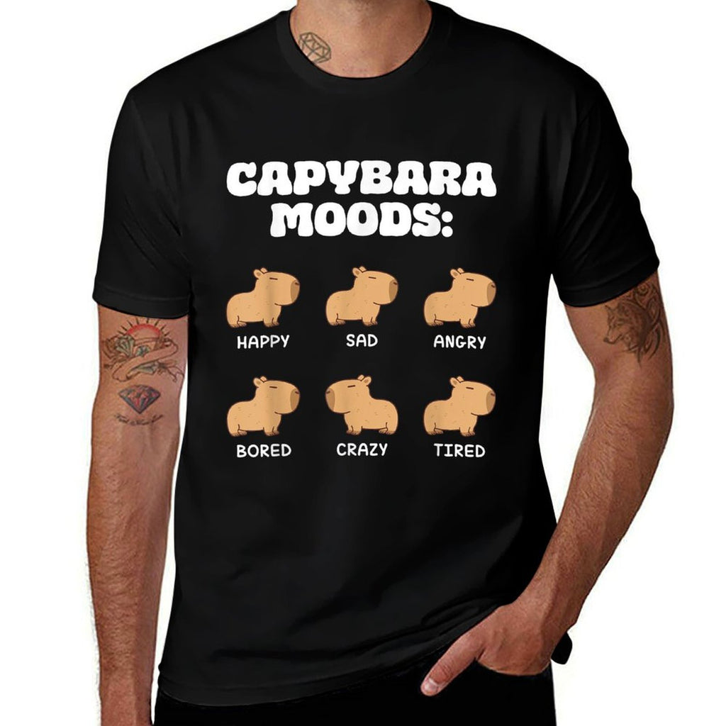 Capybara Moods Funny Capybaras  Odor-resistant T-Shirt