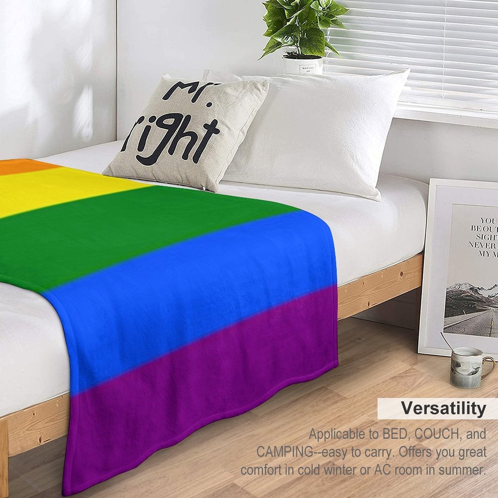 LGBT Flag (Rainbow Flag) Shrink-resistant Throw Blanket