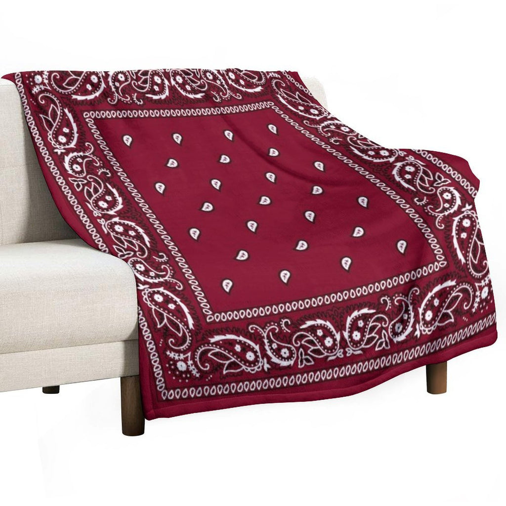 Bandana Burgundy Gift-ready Throw Blanket
