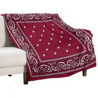 Bandana Burgundy Gift-ready Throw Blanket