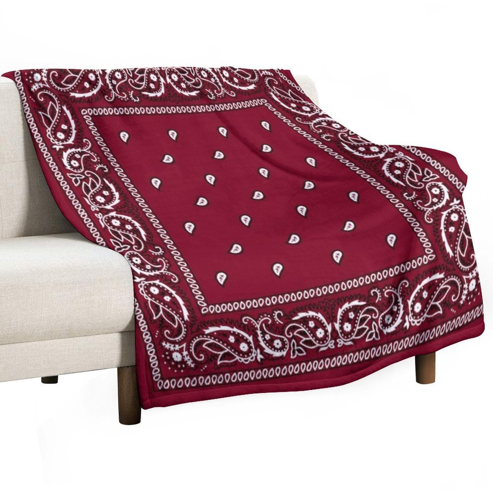 Bandana Burgundy Gift-ready Throw Blanket
