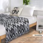 Black And White Modern Herringbone Pattern Travel-friendly Throw Blanket