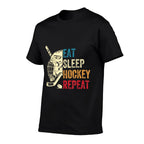 Eat Sleep Hockey Repeat Kids Adult Ice Hockey Retro Vintage  Versatile T-Shirt