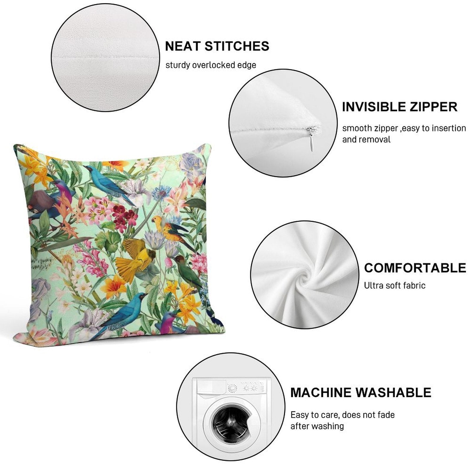 Tropical Paradise II Soft Bedroom Essential Throw Pillow