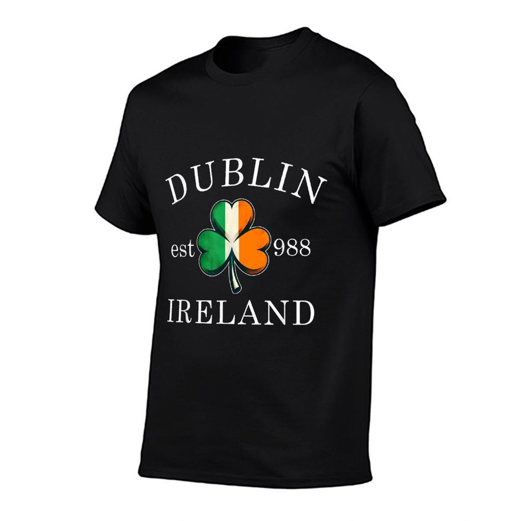 Shamrock St. Patricks Day Dublin Ireland Est 988 Irish  Summer-ready Fabric T-Shirt