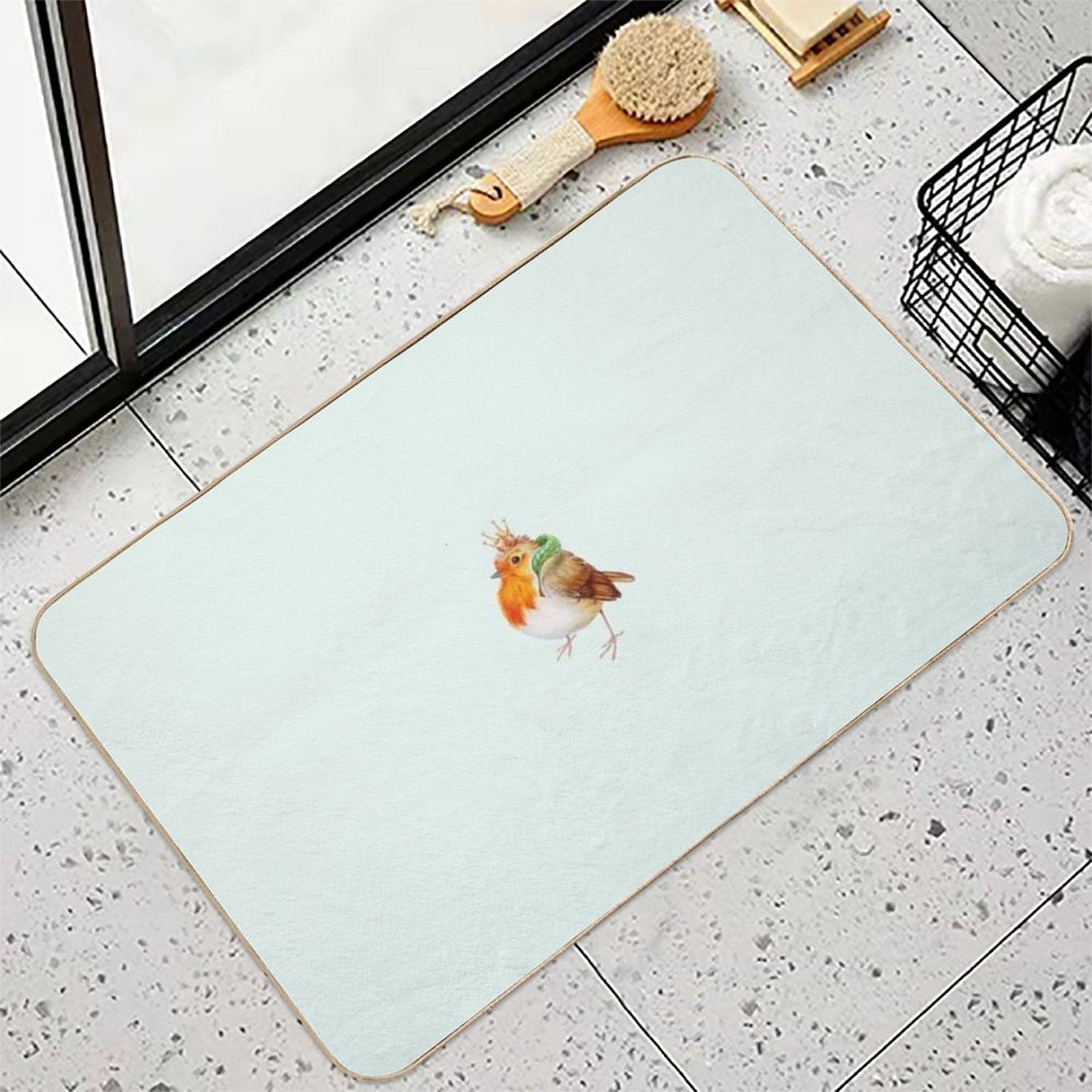 Royal Robin by Maria Tiqwah  Absorbent Bath Mat