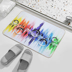 Eric Morecambe Rainbow Drops  Easy To Clean Bath Mat