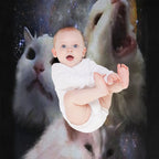 Triple Thurston Moon Cats! Shrink-resistant Throw Blanket