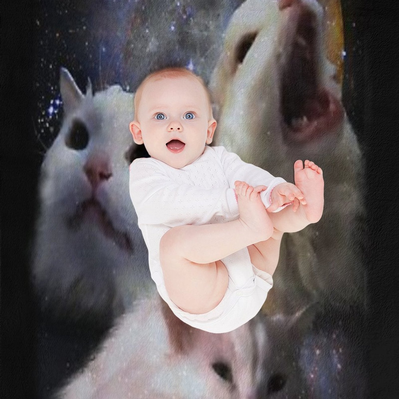 Triple Thurston Moon Cats! Shrink-resistant Throw Blanket