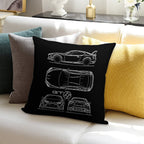 The GT86 Blueprint Soft Multiple Sizes Throw Pillow