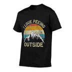 I Love Peeing Outside Funny Outdoor Camping Lover Hiking  Slim-fit Cut T-Shirt