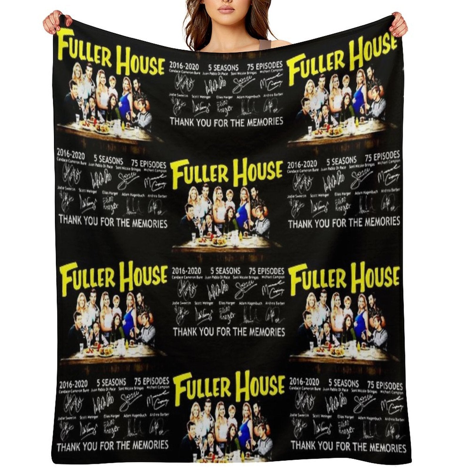 Fuller House All Cast Signed 2016-2020 5 Seasons Thank You for The Memories Eco-conscious Throw Blanket