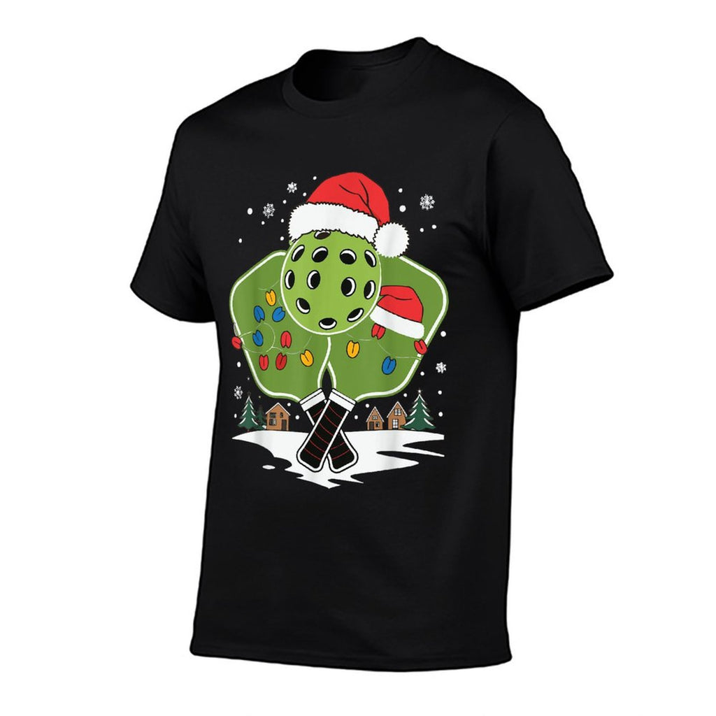 Pickleball Christmas  Oversized Silhouette T-Shirt
