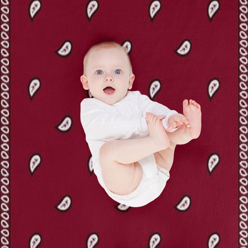 Bandana Burgundy Gift-ready Throw Blanket