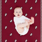 Bandana Burgundy Gift-ready Throw Blanket