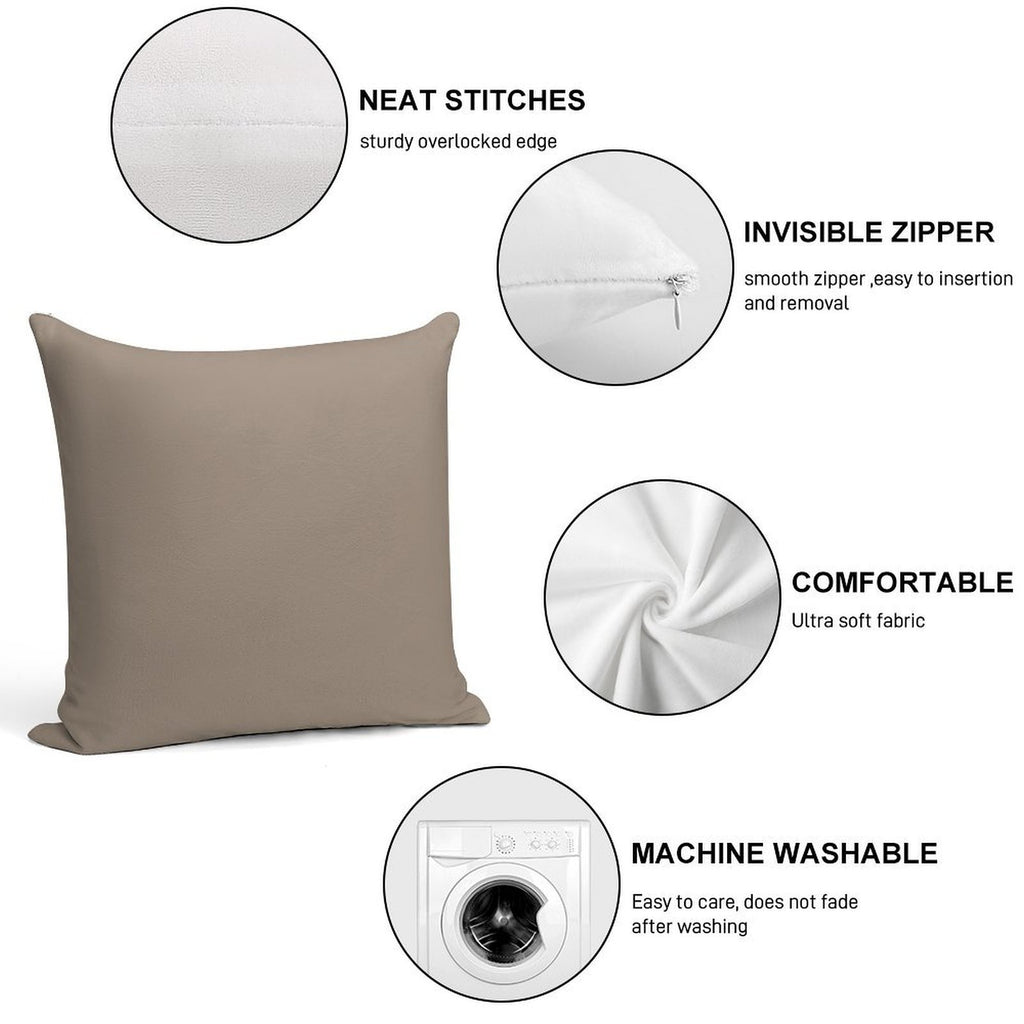 Plain Neutral Shade, A Taupe Shade, Trend Forecast Nutmeg Shade. Soft Luxury Feel Throw Pillow
