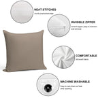 Plain Neutral Shade, A Taupe Shade, Trend Forecast Nutmeg Shade. Soft Luxury Feel Throw Pillow
