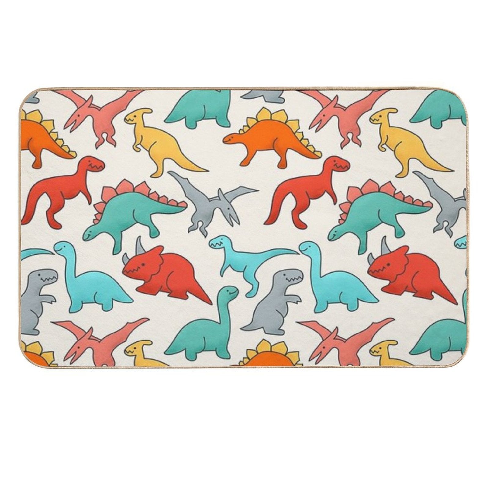 Kawaii Style Dinosaurs Pattern  Versatile Bath Mat