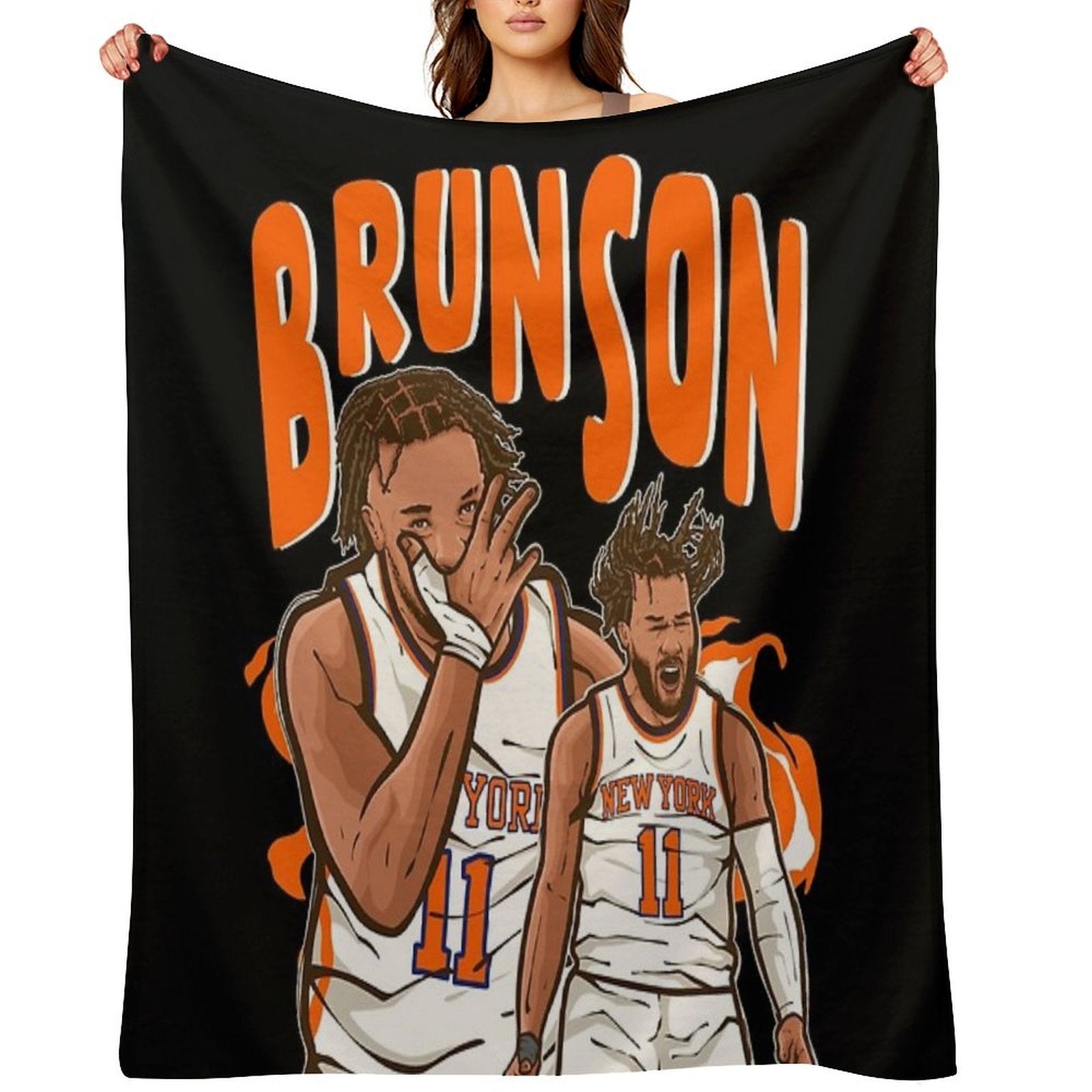 Jalen Brunson Cartoon Multi-functional Throw Blanket