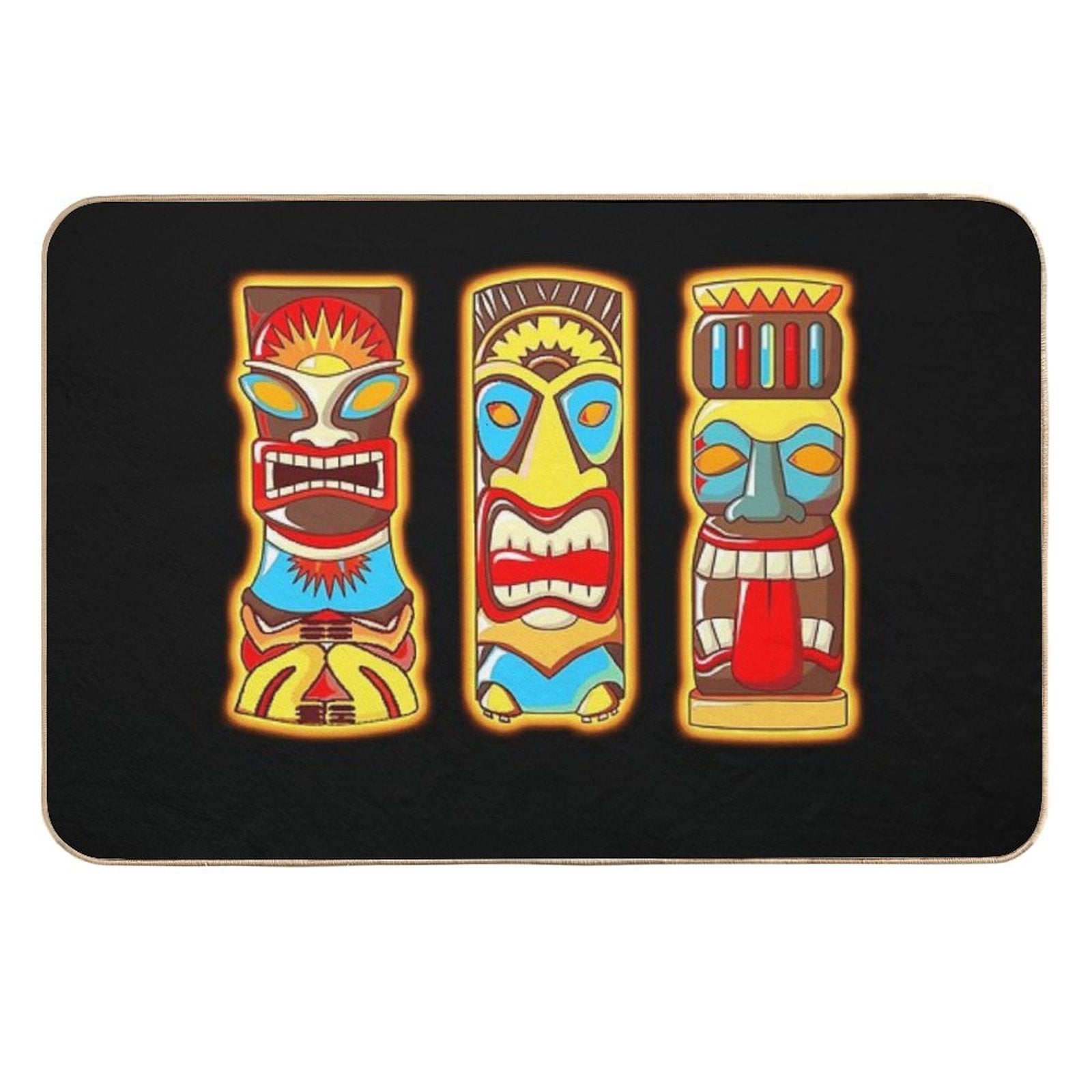Tiki Gods Totems Idols Retro Tropical Polynesian  Eco-Friendly Bath Mat