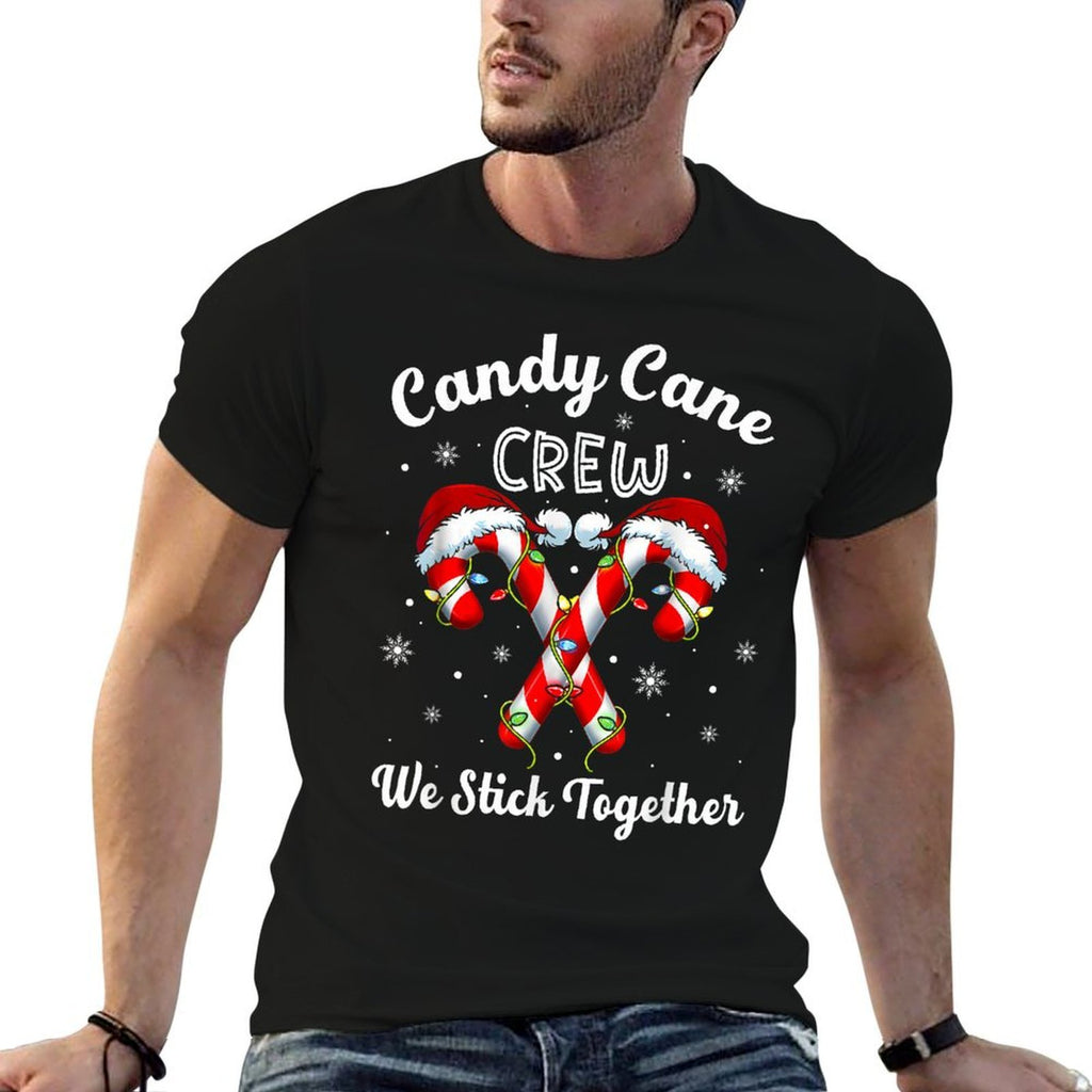 Christmas Candy Cane Heart Holiday Family Matching Pajama  Stretchy T-Shirt