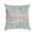 Georgia College Watercolor Sketch Soft Durable Construction Throw Pillow