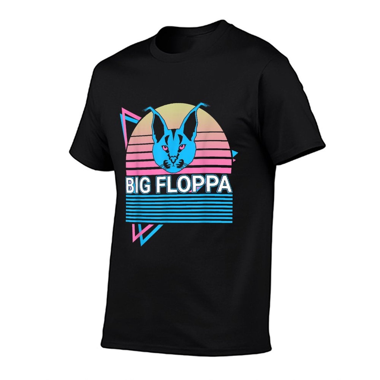 Big Floppa Caracal Cat Meme Retro Men Women Girls Kids  Breathable T-Shirt