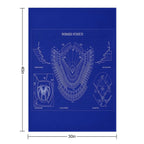 Dodger Stadium (Blueprint-Dark Blue) Travel-friendly Throw Blanket
