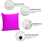 PLAIN SOLID MAGENTA FUCHSIA PINK-100 PINK AND CORAL  SHADES ON OZCUSHIONS ON ALL PRODUCTS Soft High-Density Material Throw Pillow