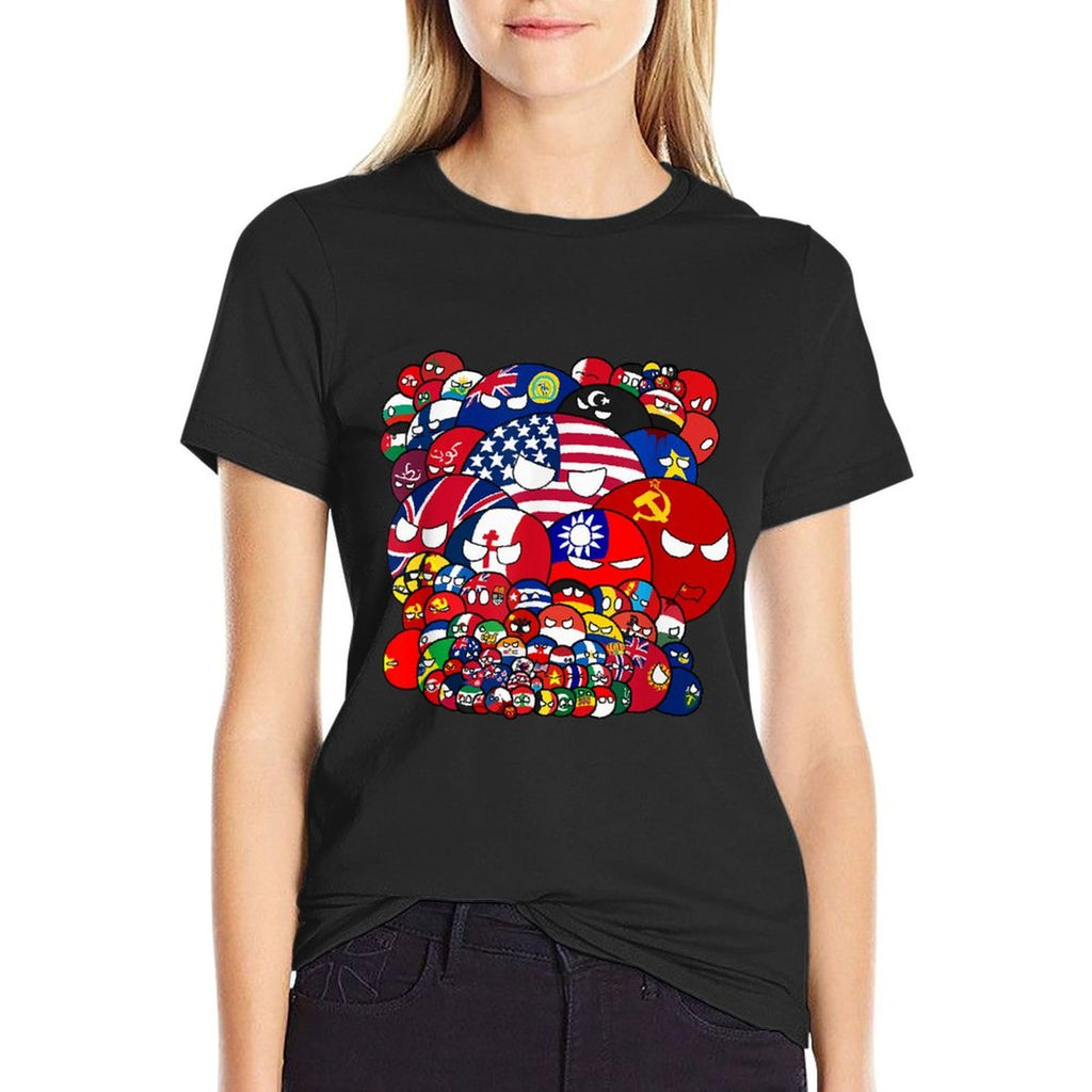 Countryballs World War Funny  Graphic-printed T-Shirt