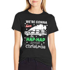 Were Gonna Have The Hap Hap Happiest Christmas - Unisex-Adults, Red, Small,, Cotton 50 Polyester 50  Graphic-printed T-Shirt
