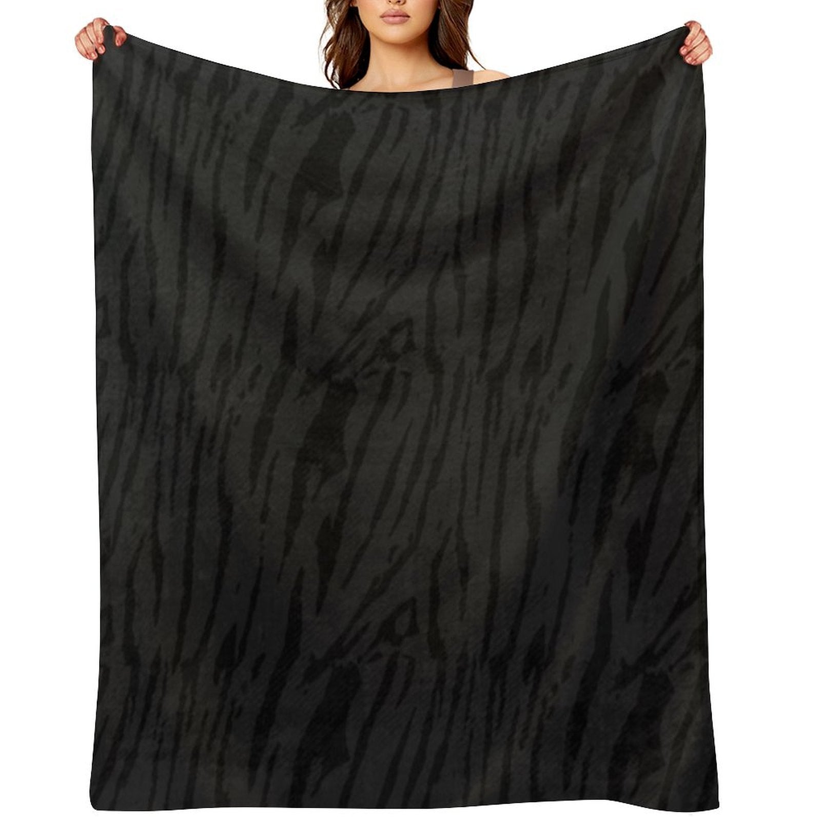 Distressed Black Zebra Print Versatility Throw Blanket