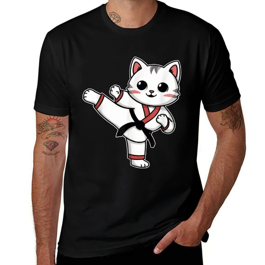 Karate Taekwondo Funny Cat Jiu Jitsu Women Girls MMA  Moisture-wicking T-Shirt