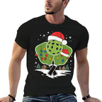 Pickleball Christmas  Oversized Silhouette T-Shirt