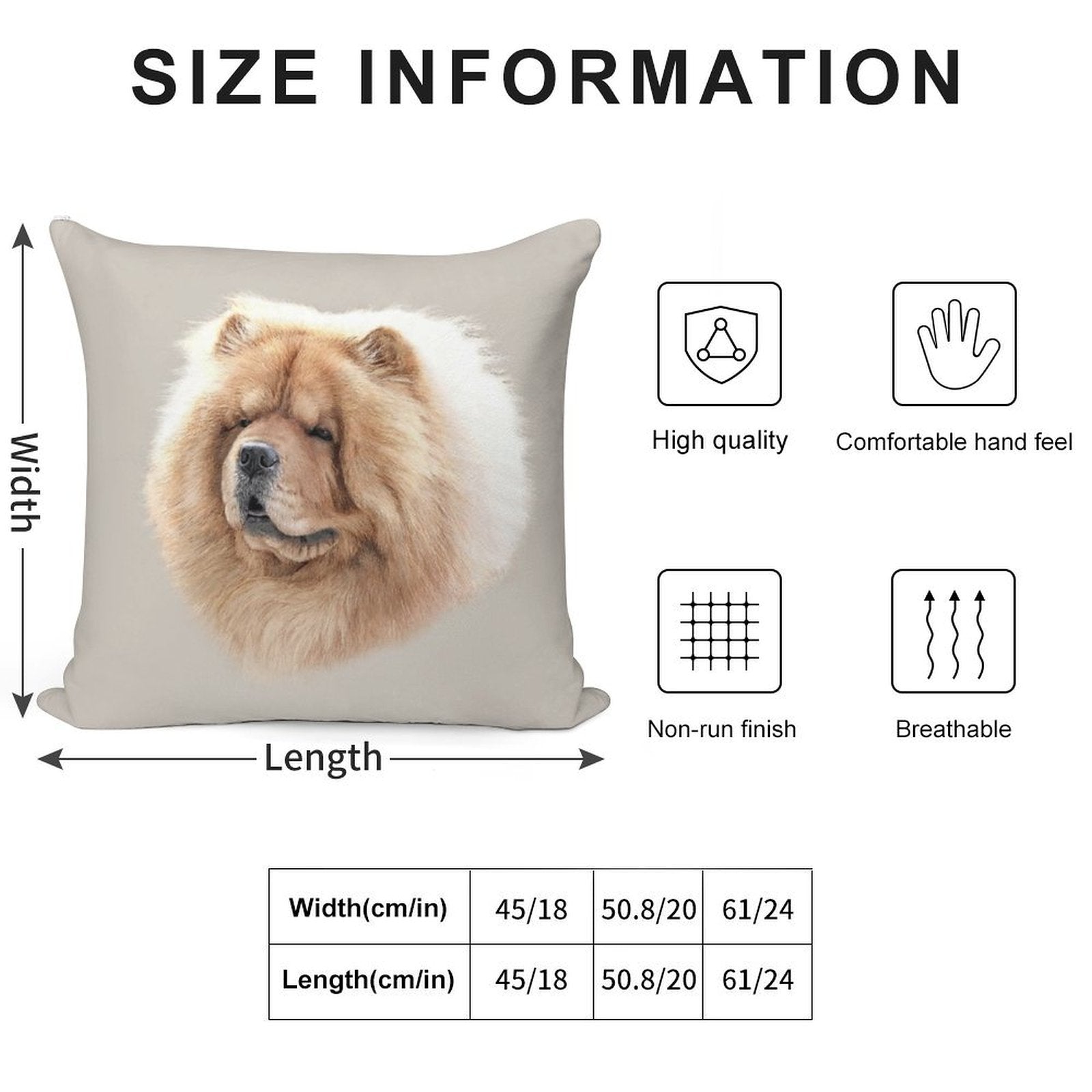 Chow Chow Soft Decorative Cover Throw Pillow