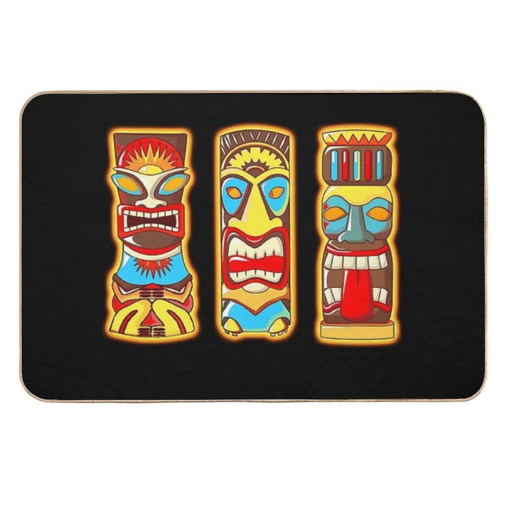 Tiki Gods Totems Idols Retro Tropical Polynesian  Eco-Friendly Bath Mat