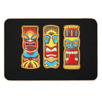 Tiki Gods Totems Idols Retro Tropical Polynesian  Eco-Friendly Bath Mat