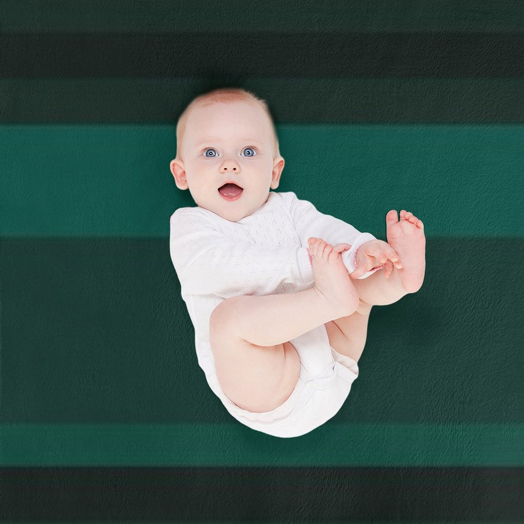Glorious Green Stripes Lightweight Throw Blanket