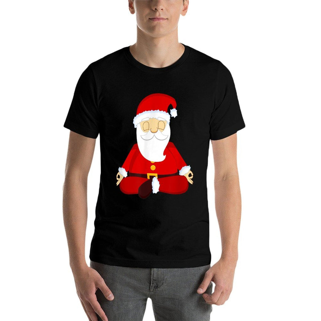 Funny Santa Claus Christmas Yoga Lotus Pose  Classic T-Shirt
