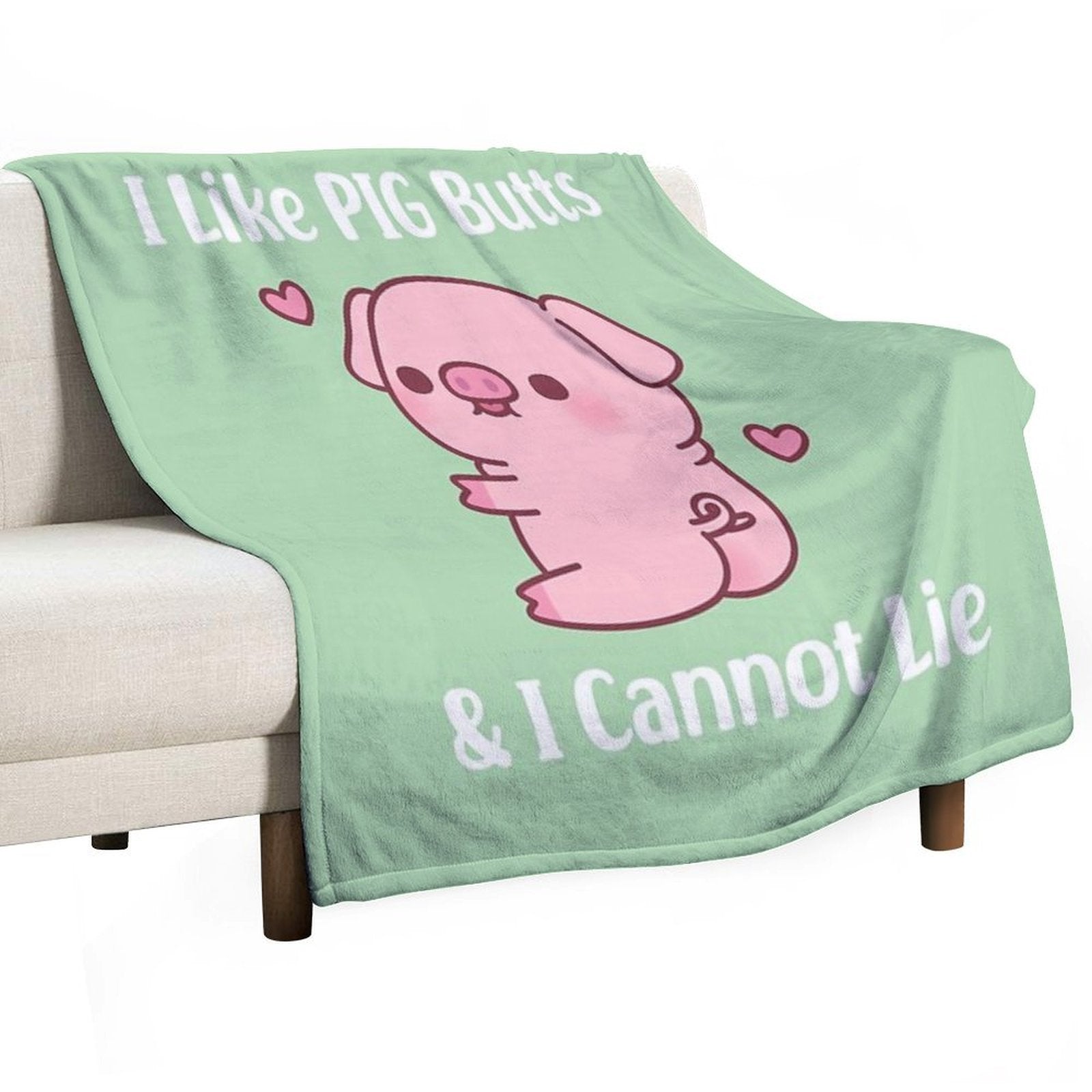 Cute Piggy I Like Pig Butts And I Cannot Lie Eco-conscious Throw Blanket