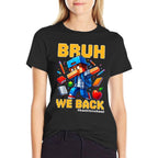 Bruh We Back Funny Video Game Back To School Boys Kids Gamer  Durable T-Shirt