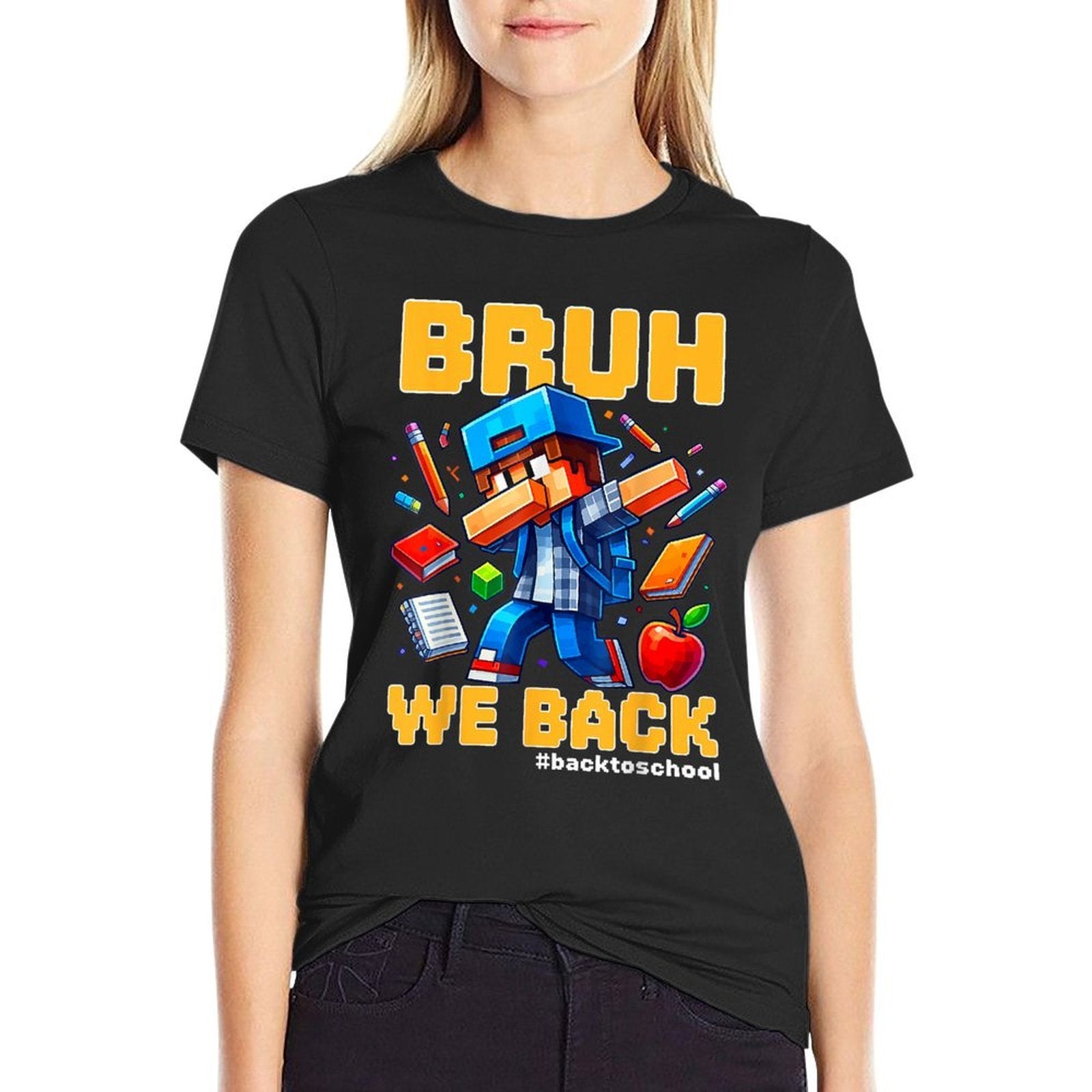 Bruh We Back Funny Video Game Back To School Boys Kids Gamer  Durable T-Shirt