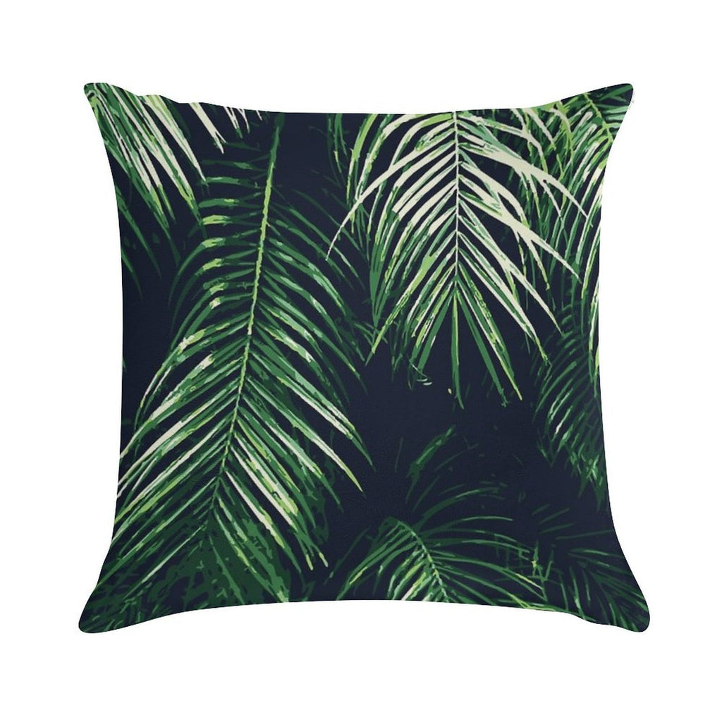 Tropical Palm Leaves Soft Easy Maintenance Throw Pillow