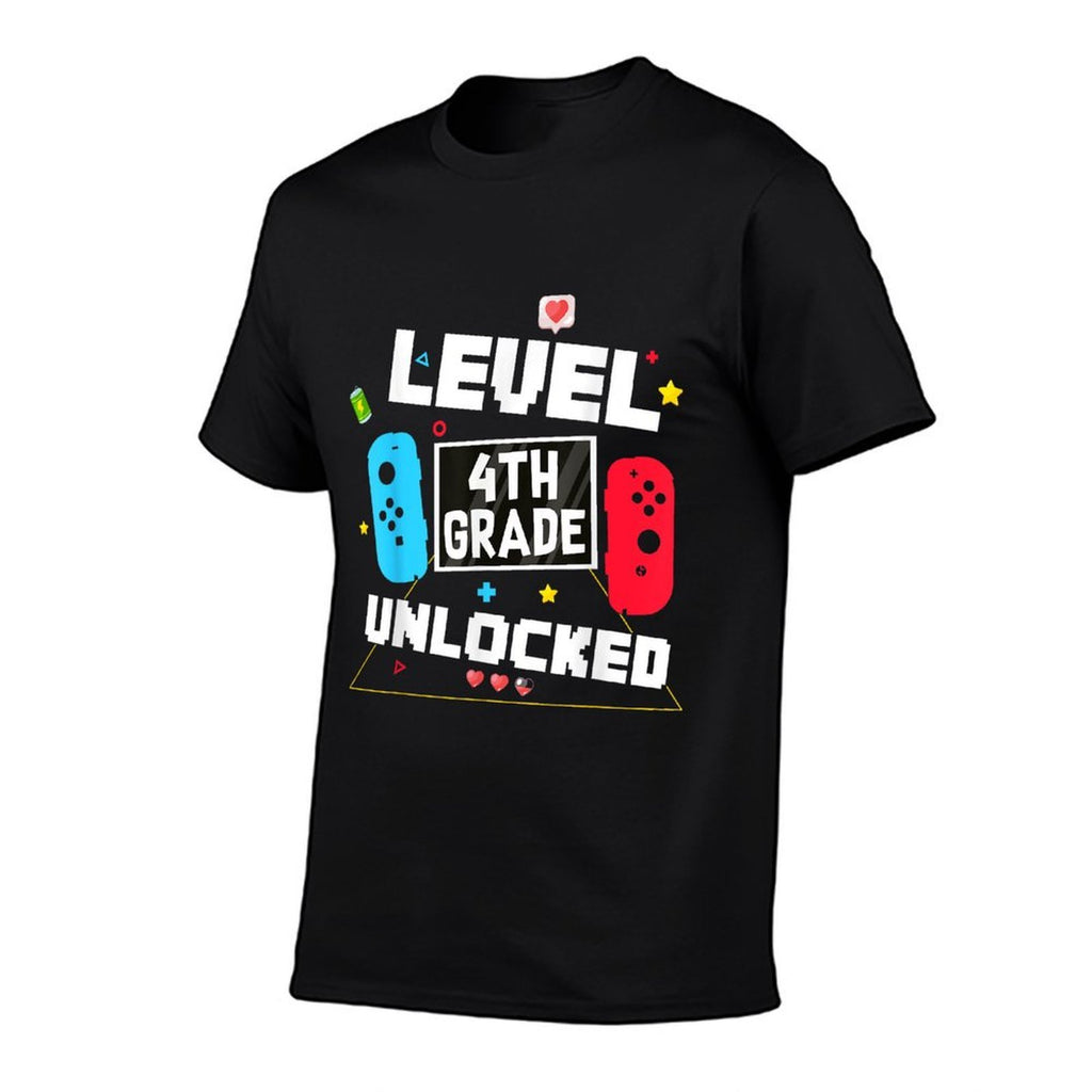 Hello 4th Grade Level Unlocked Video Game Back to School Boy  Relaxed-fit T-Shirt