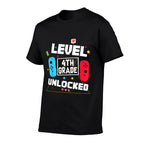 Hello 4th Grade Level Unlocked Video Game Back to School Boy  Relaxed-fit T-Shirt