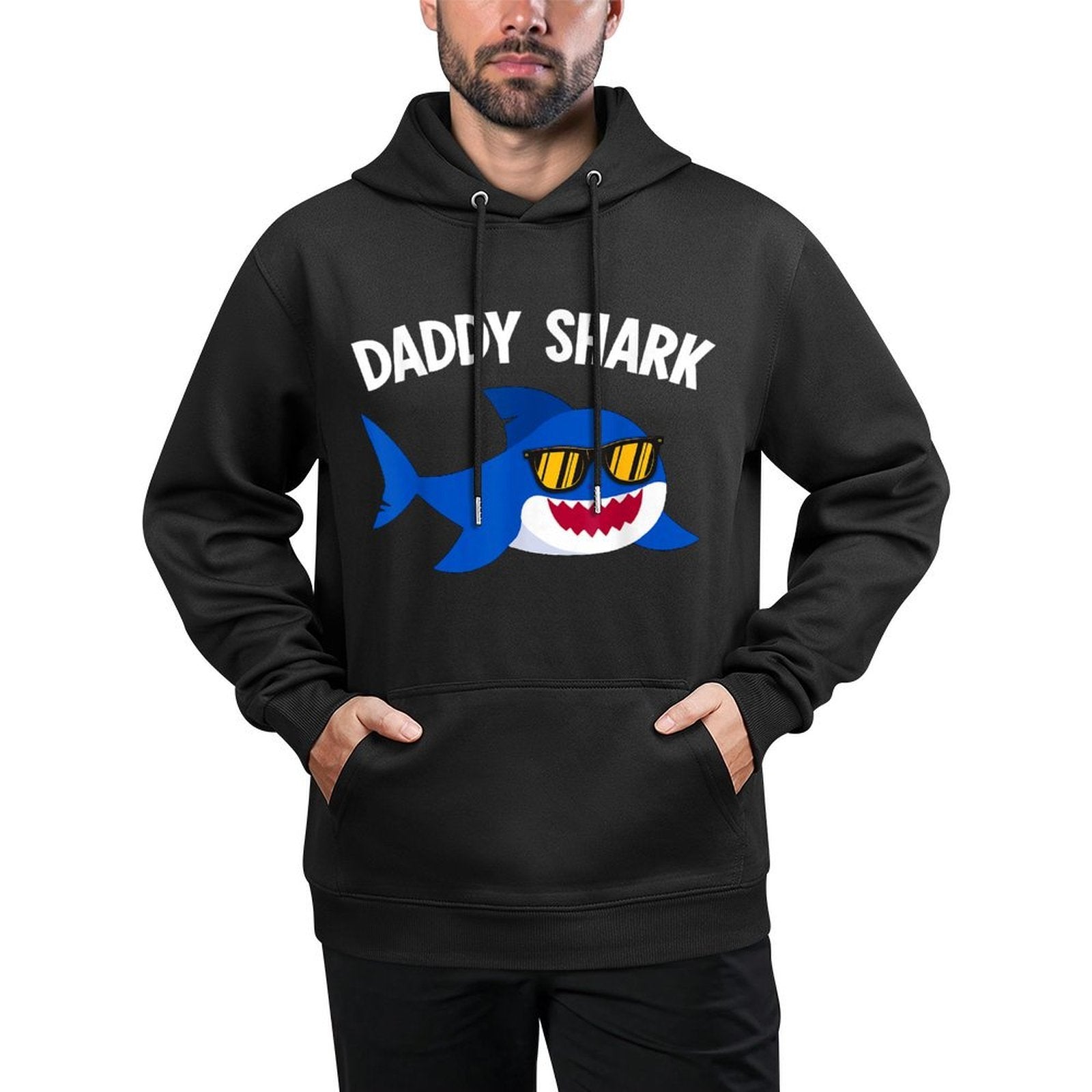 Shark Lover Funny Daddy Shark Fathers Day Easy Care Hoodie