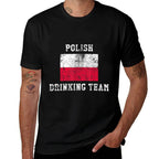 Polish Drinking Team Funny National Pride Gift  Oversized Silhouette T-Shirt