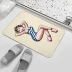 Salty-Dog American Traditional Pin-up Beach Girl Durable Bath Mat