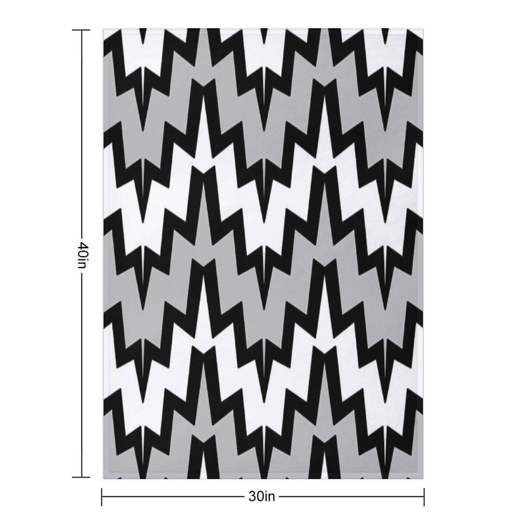 Abstract Geometric Pattern - Gray, Black And White. Eco-conscious Throw Blanket