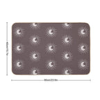 Boho Sun And Moon Pattern Bohemian Aesthetic In Muted Colors Walnut Brown  High-Traffic Bath Mat